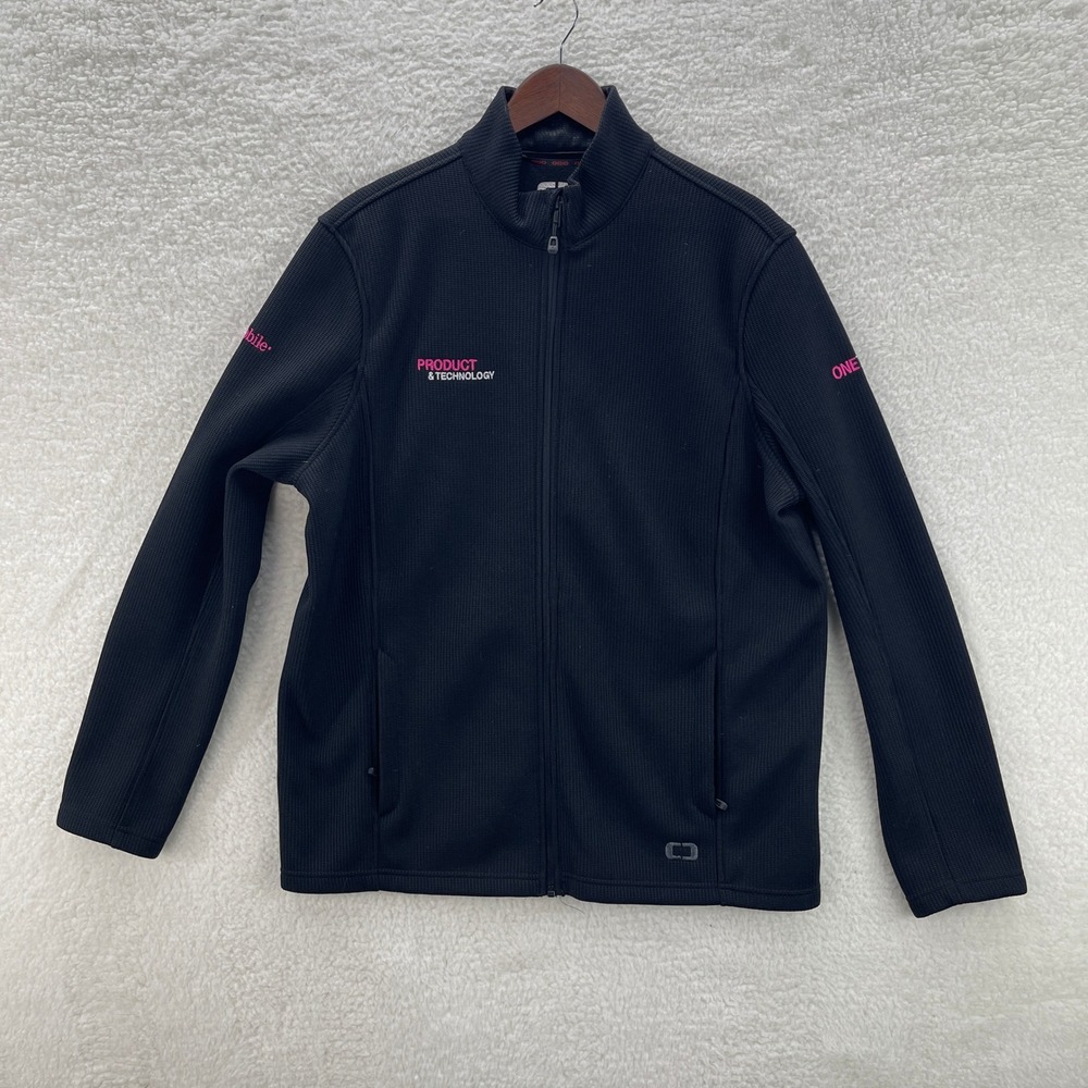 T Mobile Jacket Mens XL Black Ogio Fleece Lined Full Zip Cell Phone Employee